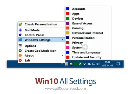 دانلود Win10 All Settings v2.0.4.34 - نرم افزار تغییر تنظیمات ویندوز 10