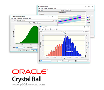 دانلود Oracle Crystal Ball v11.1.2.4.850 x86/x64 - افزونه کریستال بال اکسل برای آنالیز و پیش بینی می