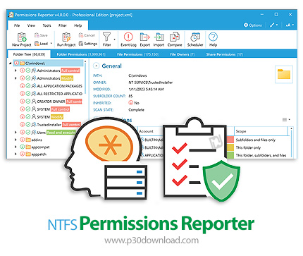 دانلود NTFS Permissions Reporter v4.0.504 x64 Enterprise - نرم افزار بررسی سریع و آسان مجوزهای سیستم