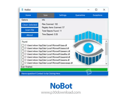 دانلود NoBot v1.0.7.5 Premium - نرم افزار شناسایی و حذف بدافزار های سیستم