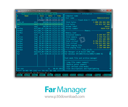 دانلود Far Manager v3.0 Build 6300 x86/x64 - نرم افزار مدیریت فایل ها و آرشیو ها