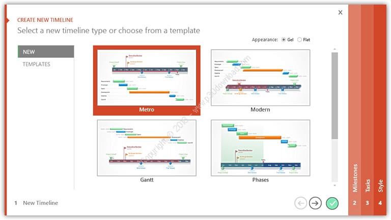 office timeline for powerpoint 2013