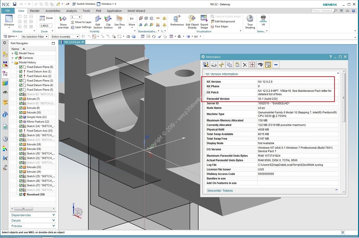 Siemens nx чертежи