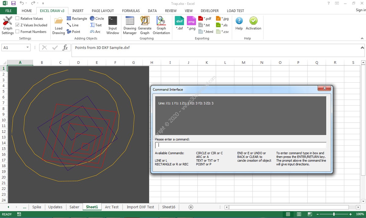 Excel рисунок за текстом