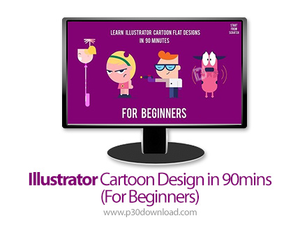 دانلود Skillshare Illustrator Cartoon Design in 90mins (For Beginners) - آموزش ساخت کاراکترهای کارتو