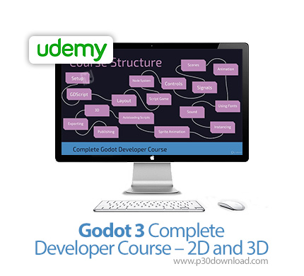 دانلود Udemy Godot 3 Complete Developer Course - 2D and 3D - آموزش کامل توسعه بازی با گودو 3