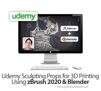 دانلود Udemy Sculpting Props for 3D Printing Using zBrush 2020 & Blender - آموزش ساخت مجسمه برای پری