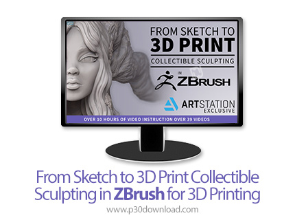 دانلود Artstation From Sketch to 3D Print Collectible Sculpting in ZBrush for 3D Printing - آموزش از