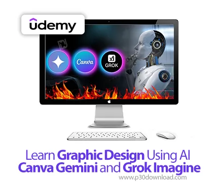 Grok Graphics Design دانلود Learn Graphic Design Using AI Canva Gemini and Grok Imagine ...