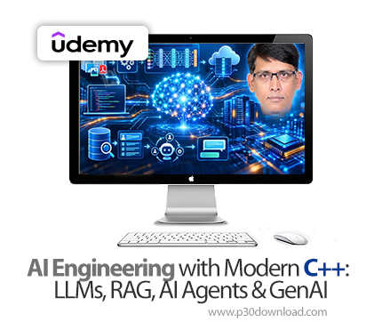 دانلود AI Engineering with Modern C++: LLMs, RAG, AI Agents & GenAI - آموزش مهندسی هوش مصنوعی و سی‌پ